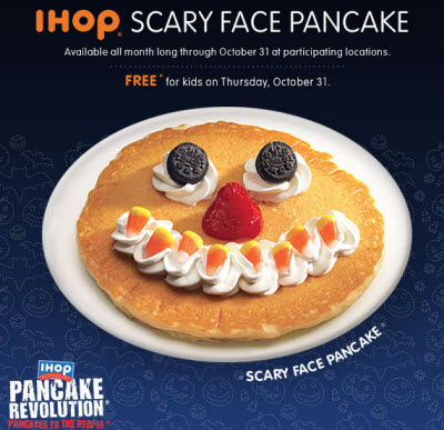 IHOP Free Scary Face Pancake (10-31-13)