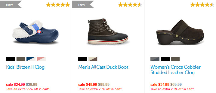 Crocs End of Season Clearance Event Items