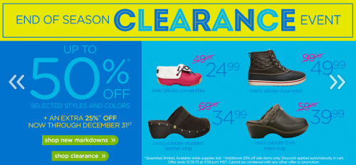 Crocs End of Season Clearance Event