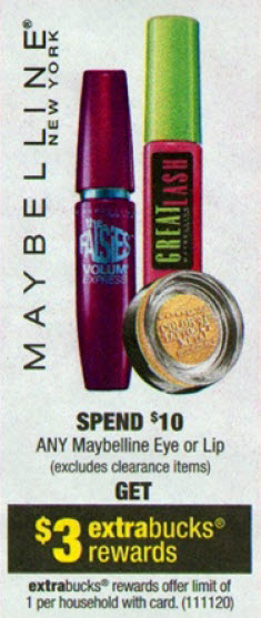 Maybelline New York Eye or Lip Sale (CVS 3-10)