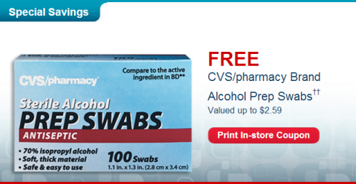 CVS Alcohol Prep Swabs (Free)