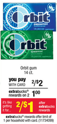 Orbit Gum Sale (CVS 4-21)