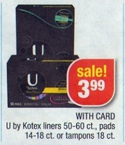 U by Kotex Sale (CVS 4-14)