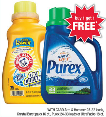 Arm & Hammer and Purex Detergent Sale (CVS 7-7)