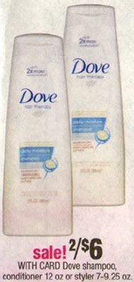 Dove Shampoo & Conditioner Sale (CVS 11-3)