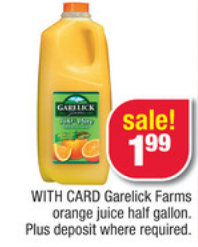 Garelick Farms Orange Juice Sale (CVS 12-8)