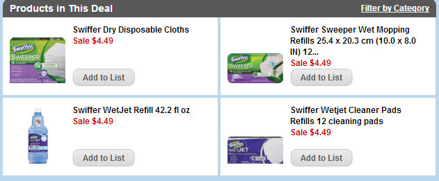 Swiffer Sweeper Refills $3.49