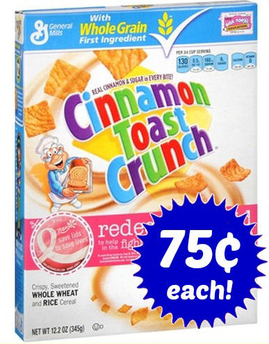 New Coupon for 75¢ Cinnamon Toast Crunch 8/10!