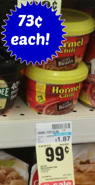 New Coupn for 73¢ Hormel Chili!