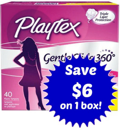 Save $6 on a Box of Playtex tampons!