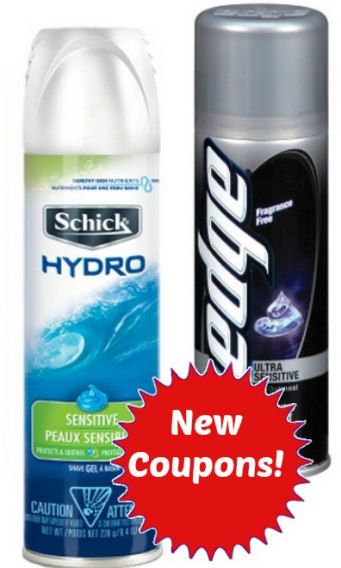 New Schick & Edge Shave Gel Coupons!