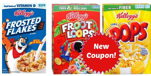 New Kellogg's Coupon for Frosted Flakes, Honey Smacks & More!