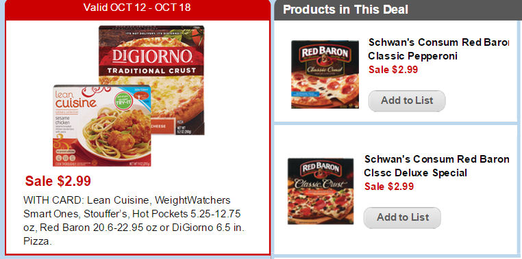 Red Baron Pizzas Just $2.49 Next Week!