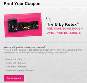 U kotex Just 99¢!