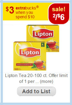 More Coupons for 75¢ Lipton Tea Next Week!