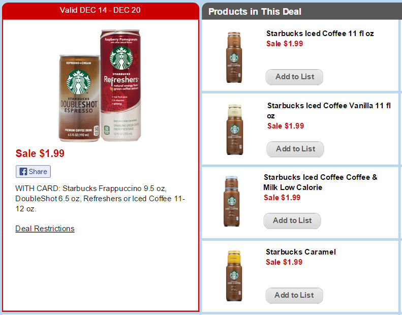 Starbucks Iced Coffee Just 99¢ Next Week!