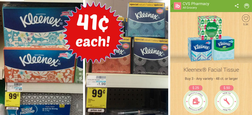 Pick Up Kleenex for 41¢ Per Box!