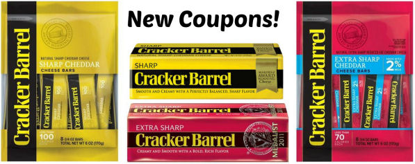 New Cracker Barrel Cheese Coupons- Blocks, Snacks or Cracker Cuts!