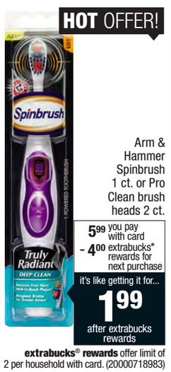 Arm & Hammer Spin brush coupons