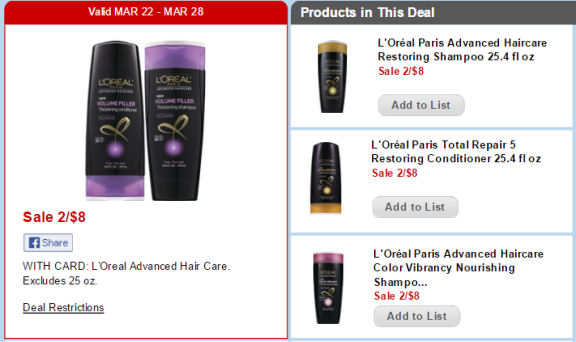 New Coupon for $1 HUGE L'Oréal Shampoo!