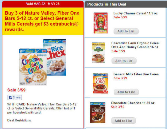 General Mills As Low As 83¢!