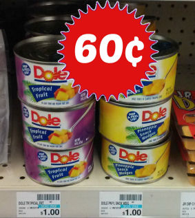 New Coupon for Dole Canned Fruit = 60¢ Each!