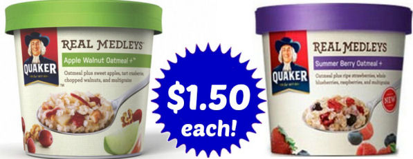 New Quaker Medley Coupon = $1.50 Next Week!