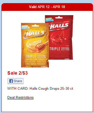 Halls 50¢ Each Next Week!