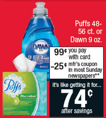 New Coupons for 69¢ & Dawn 74¢ Puffs + ECB Deal!