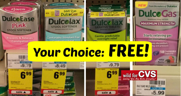 FREE DulcoGas, Dulcolax or DulcoEase At CVS!