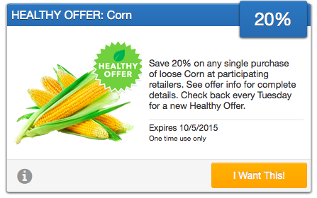 Corn SavingStar Cash Back offer