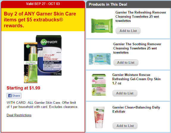 Print Now for Garnier SkinCare ECB = $1.99 Towelettes!