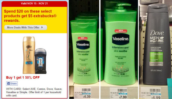 Vaseline & Dove Men+Care As Low As $1.41!