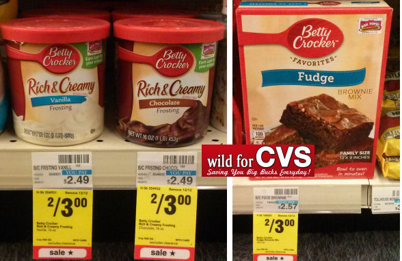 Betty Crocker Fudge Brownies & Frosting $1.25 Each