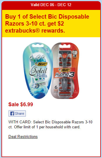 Bic Razors Just $2.99!