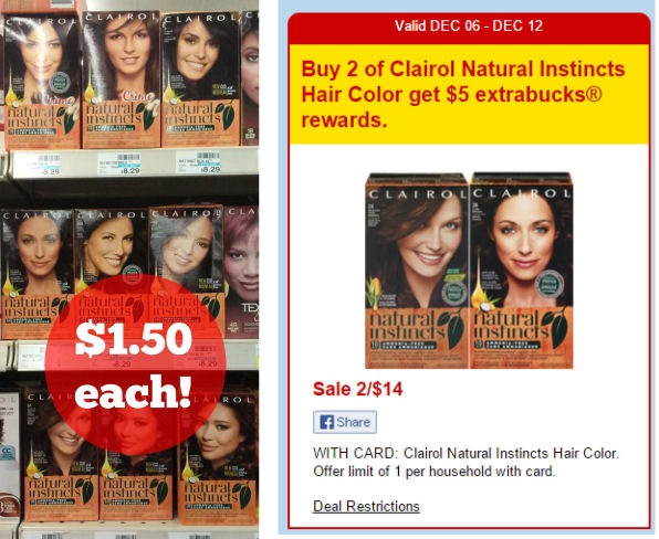 Clairol Natural Instincts Just $1.50 Each!