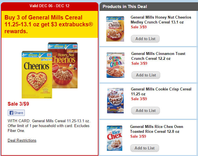 general mills cereals