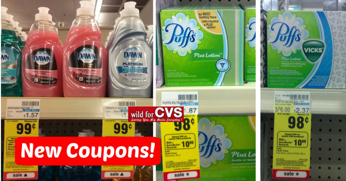 New Coupons = 63¢ Puffs & 69¢ Dawn + ECB Deal!