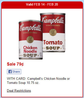 Campbell's Soups 69¢ Each Starting Tomorrow!