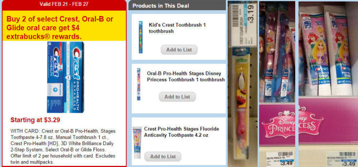 Crest/Oral-B Kid's Oral Care Starting At 44¢!