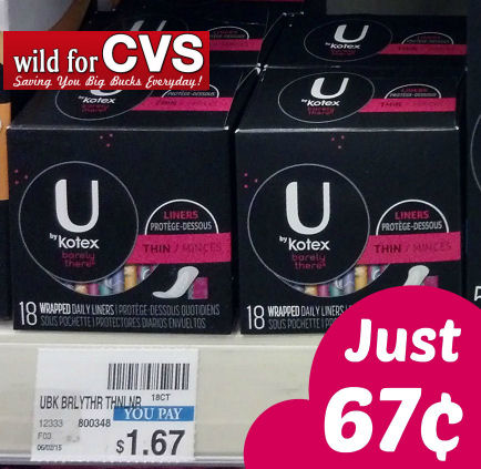 New U by Kotex Coupon = 67¢ Liners!