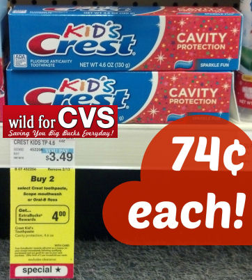 Kid's Crest Toothpaste Just 74¢ Each!