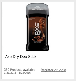 Free Axe Deodorant