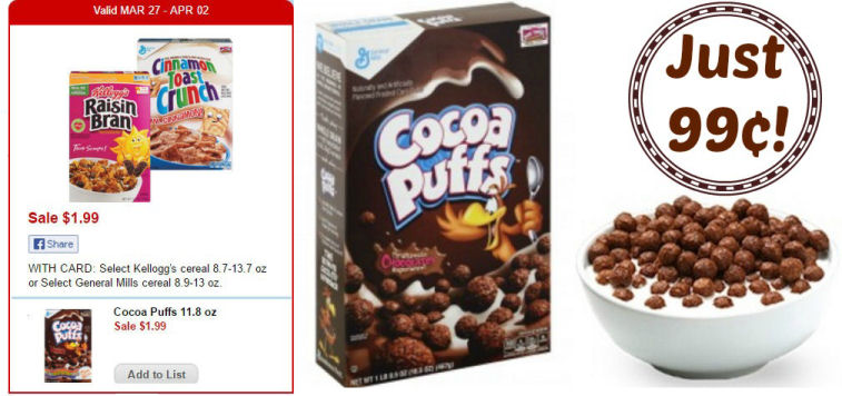 Hurry! Cocoa Puffs Just 99¢!