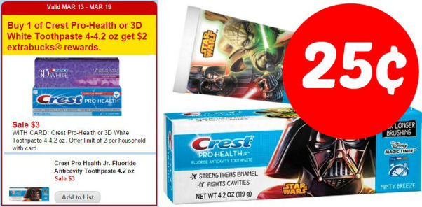 Crest Kid's Toothpaste 25¢!