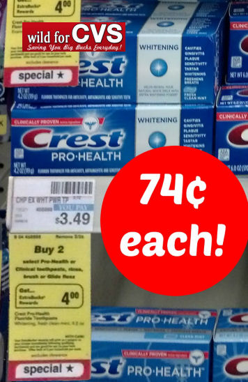 New Crest Coupons - 74¢ for Pro-Health Toothpastes!