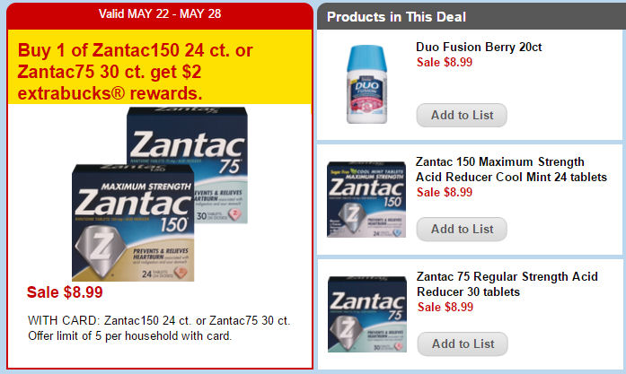 Zantac Duo + ECB Deal - As Low As $1.99