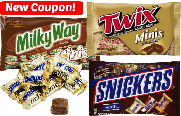 New Snickers Twix & Milky Way Minis Coupon!