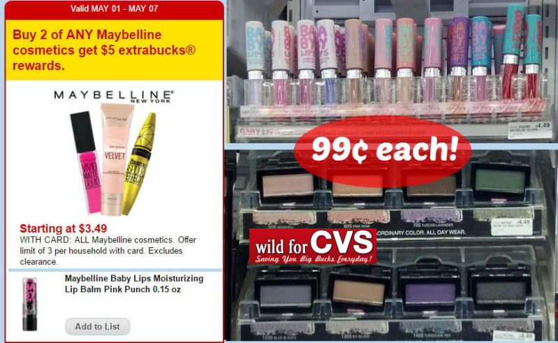 New Maybelline Coupon - Baby Lips & Eye Shadows 99¢ Each!