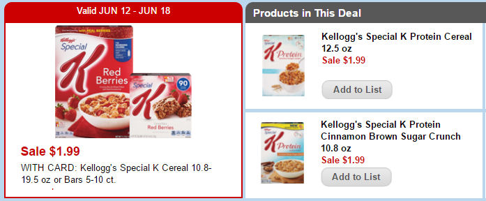 Print Now for Special K Protein As Low As 96¢!